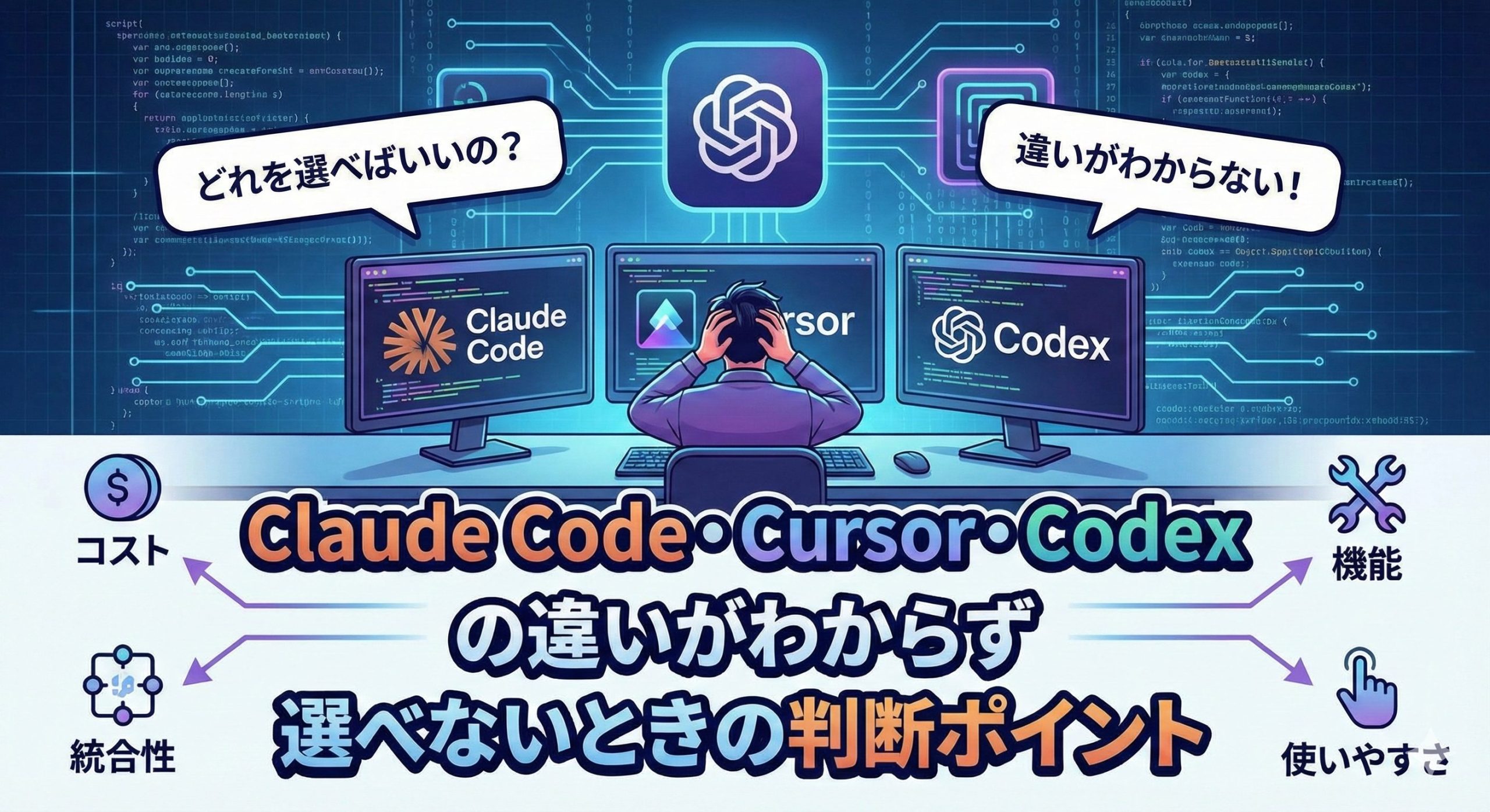 Claude Code・Cursor・Codexの違いがわからず選べないときの判断ポイント